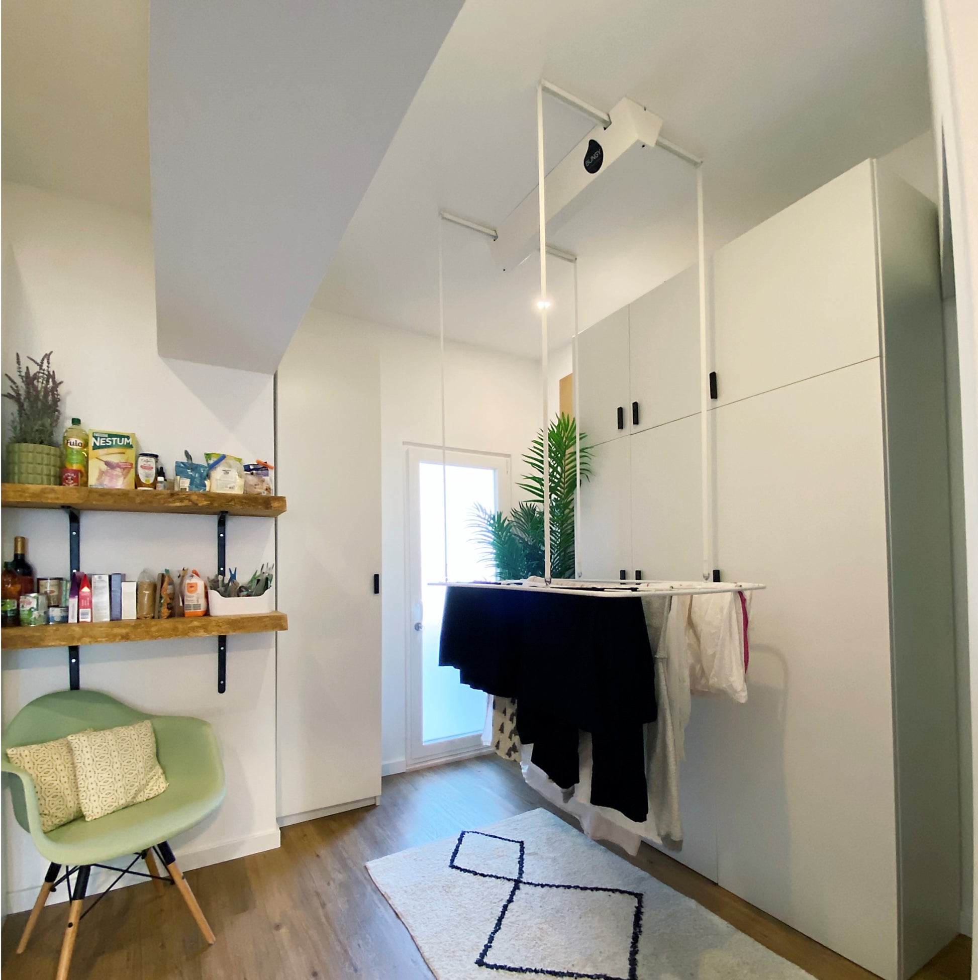 Estendal teto elétrico, Tendedero techo electrico